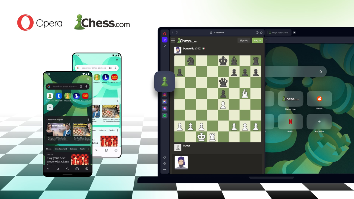 Opera browser now comes with chess